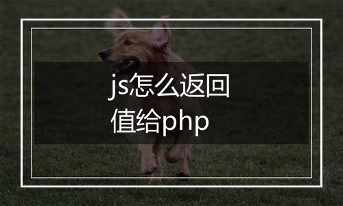 js怎么返回值给php
