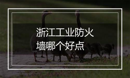 浙江工业防火墙哪个好点