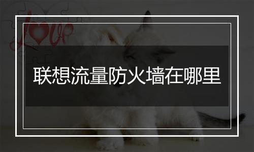 联想流量防火墙在哪里