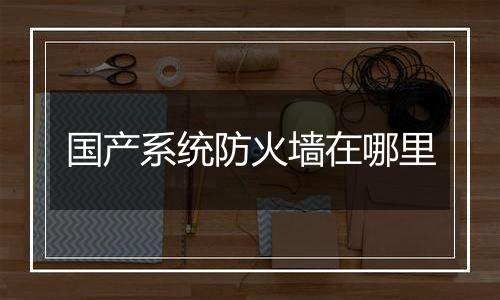 国产系统防火墙在哪里