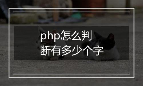 php怎么判断有多少个字