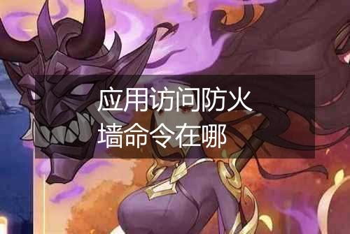 应用访问防火墙命令在哪
