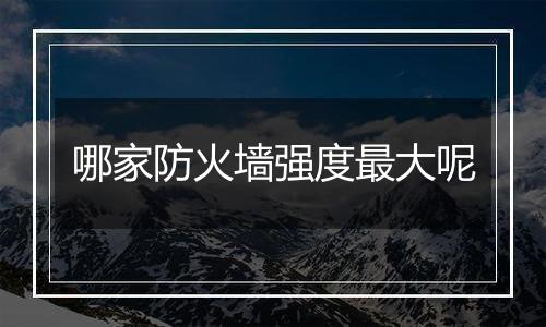 哪家防火墙强度最大呢
