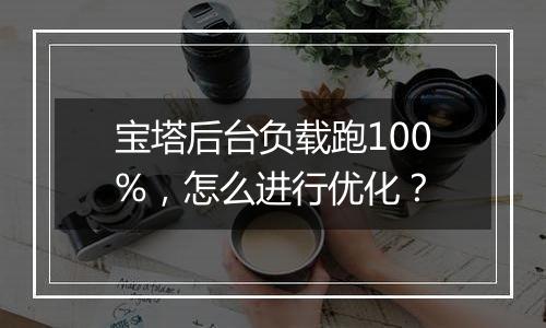 宝塔后台负载跑100%,怎么进行优化?