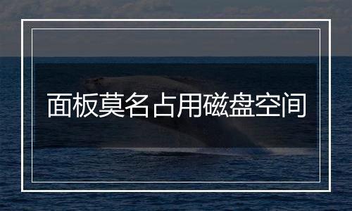 面板莫名占用磁盘空间