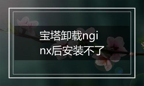 宝塔卸载nginx后安装不了