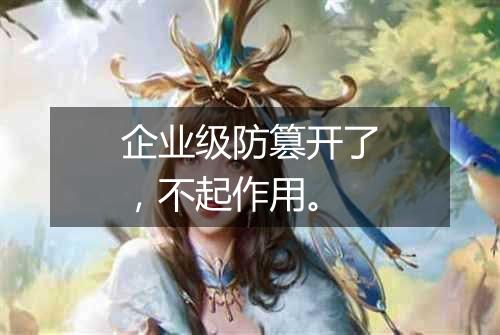 企业级防篡开了,不起作用。