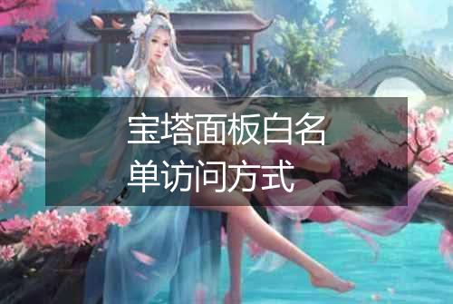 宝塔面板白名单访问方式