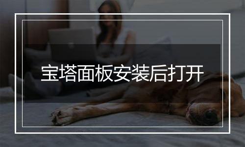 宝塔面板安装后打开