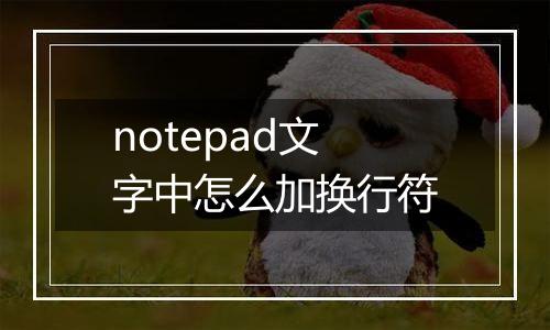 notepad文字中怎么加换行符