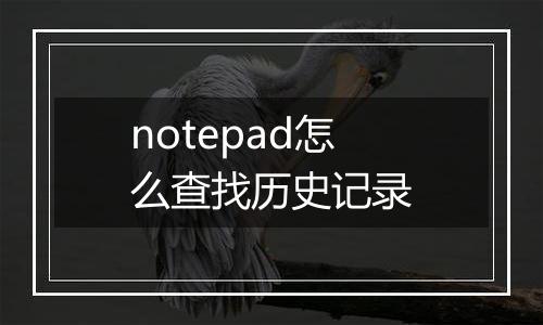 notepad怎么查找历史记录