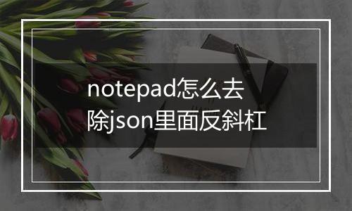 notepad怎么去除json里面反斜杠