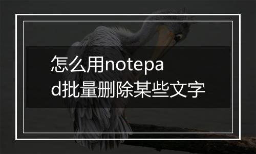 怎么用notepad批量删除某些文字
