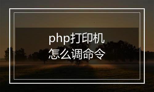php打印机怎么调命令