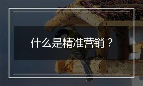 什么是精准营销？