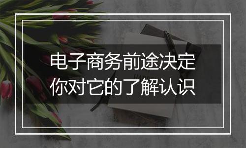 电子商务前途决定你对它的了解认识