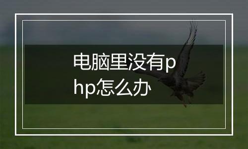 电脑里没有php怎么办