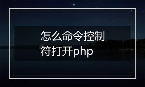 怎么命令控制符打开php