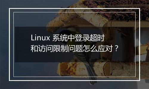 Linux 系统中登录超时和访问限制问题怎么应对?