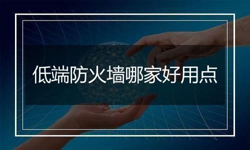 低端防火墙哪家好用点