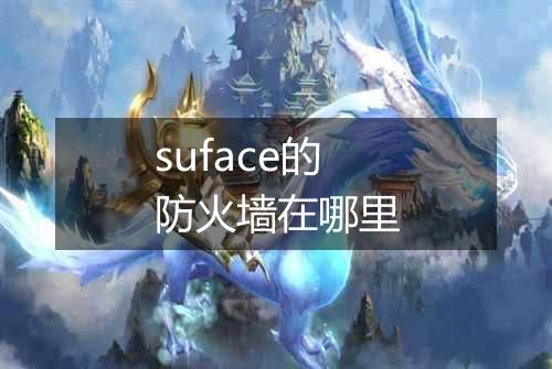 suface的防火墙在哪里