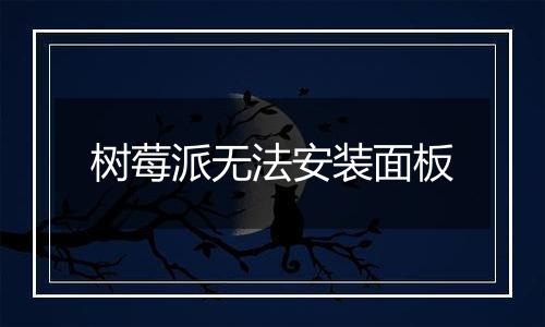 树莓派无法安装面板