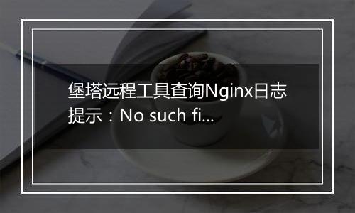 堡塔远程工具查询Nginx日志提示:No such file or directory