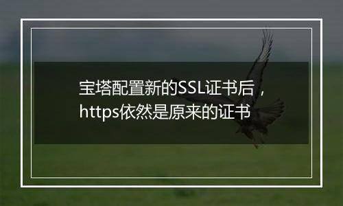宝塔配置新的SSL证书后，https依然是原来的证书