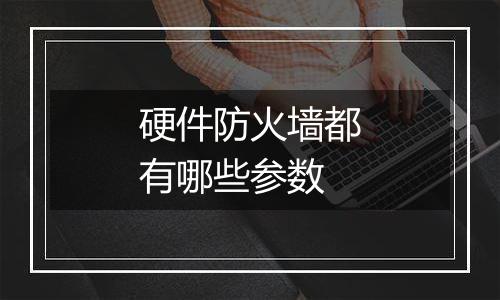 硬件防火墙都有哪些参数