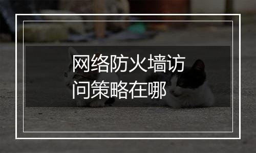 网络防火墙访问策略在哪