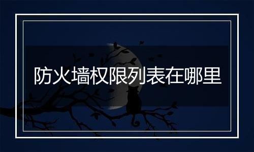 防火墙权限列表在哪里
