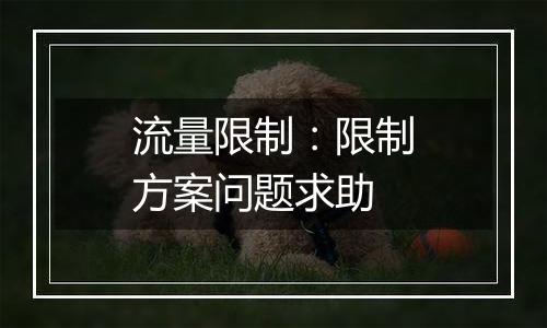 流量限制:限制方案问题求助