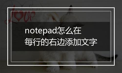 notepad怎么在每行的右边添加文字