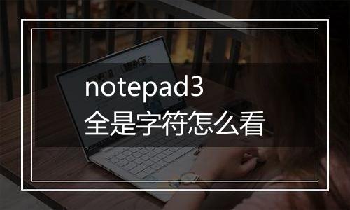 notepad3全是字符怎么看