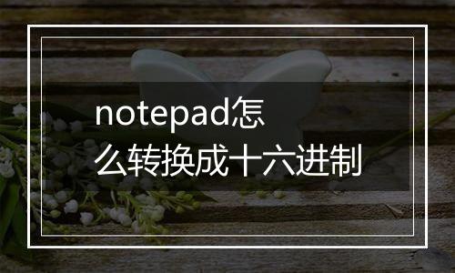notepad怎么转换成十六进制