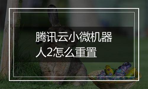 腾讯云小微机器人2怎么重置
