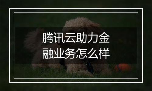 腾讯云助力金融业务怎么样