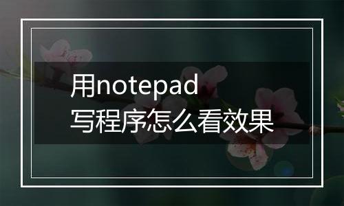 用notepad写程序怎么看效果