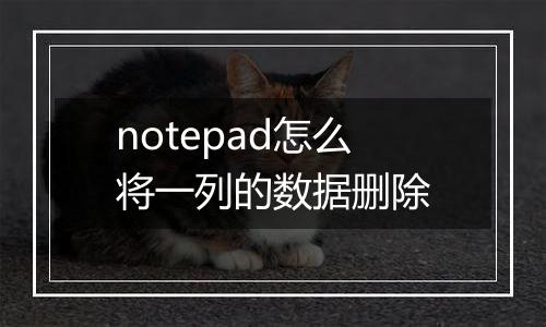 notepad怎么将一列的数据删除