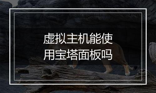 虚拟主机能使用宝塔面板吗
