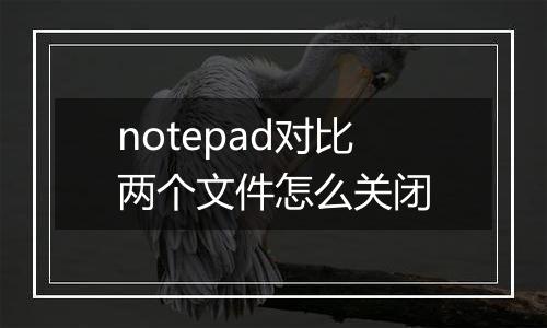 notepad对比两个文件怎么关闭