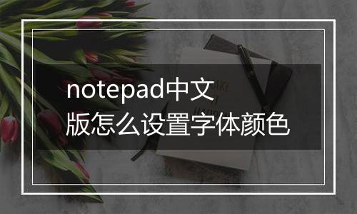 notepad中文版怎么设置字体颜色