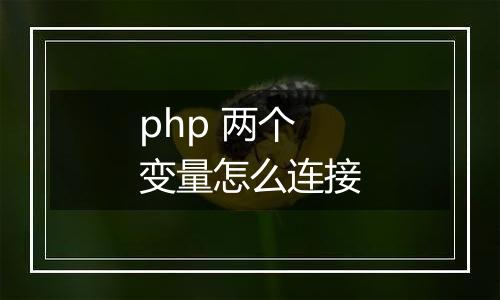 php 两个变量怎么连接