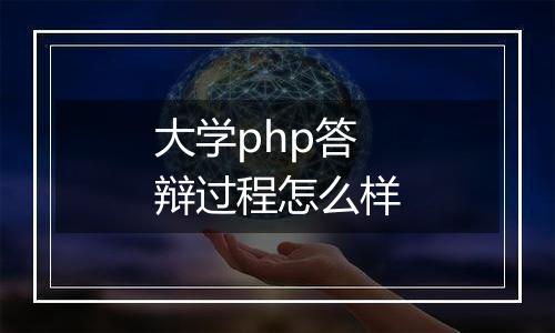 大学php答辩过程怎么样