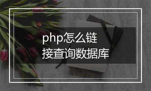php怎么链接查询数据库