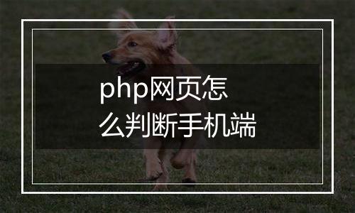 php网页怎么判断手机端