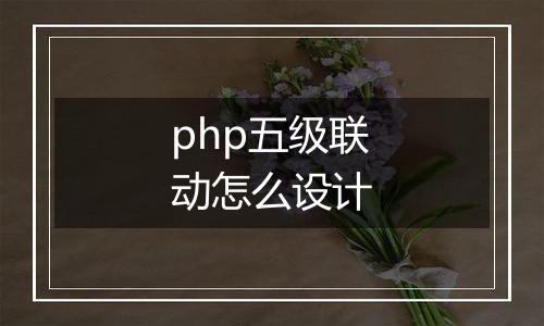 php五级联动怎么设计