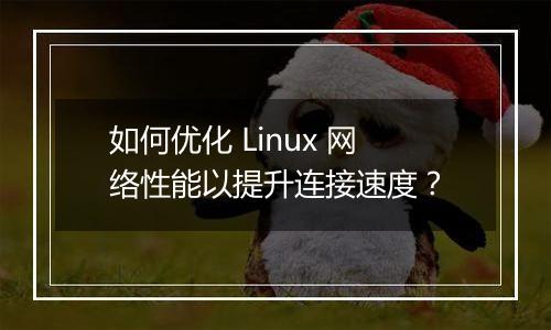 如何优化 Linux 网络性能以提升连接速度？