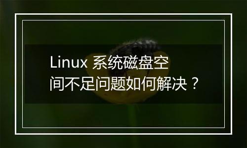 Linux 系统磁盘空间不足问题如何解决?