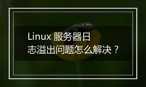Linux 服务器日志溢出问题怎么解决?